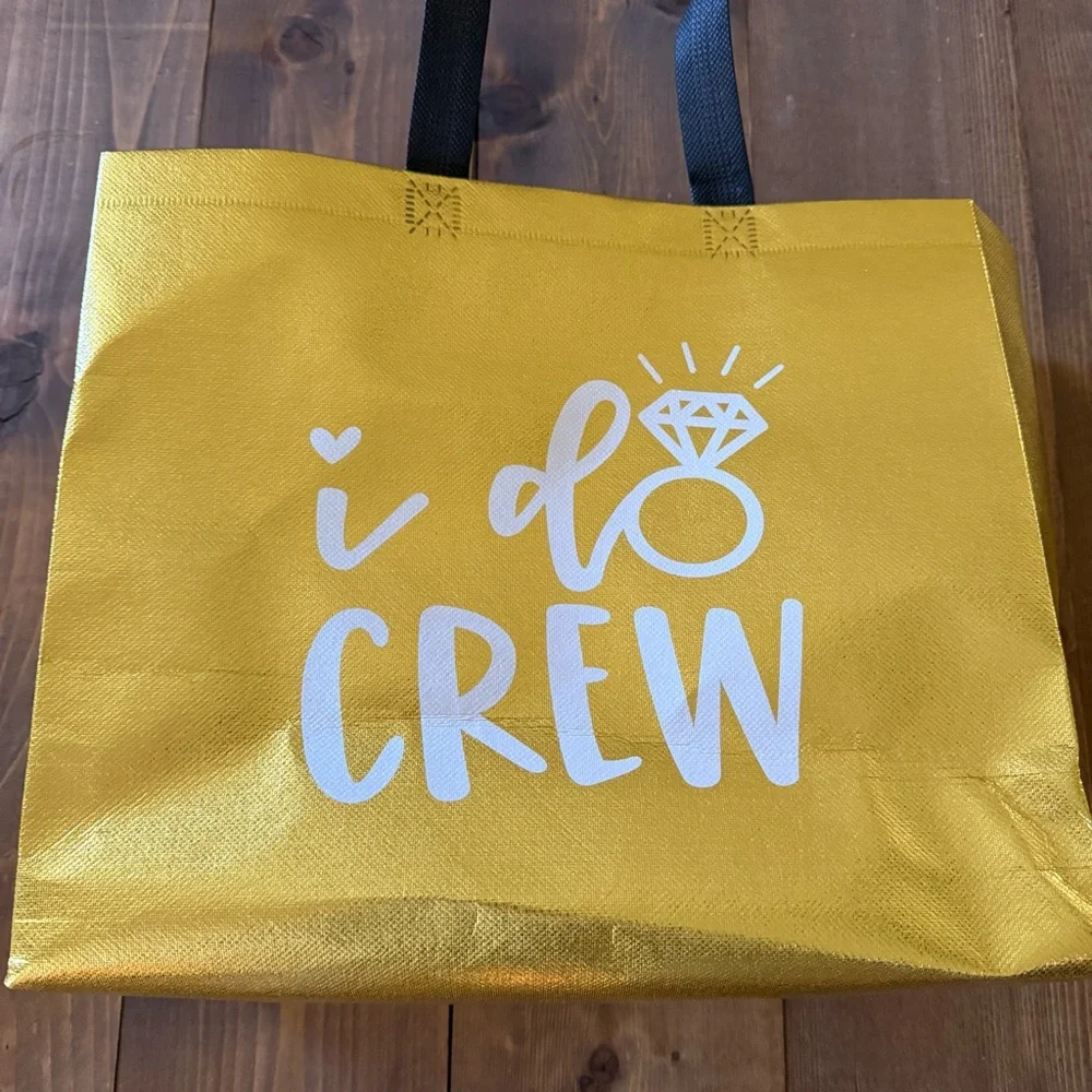 Gold 'I Do Crew' Tote Gift Bag